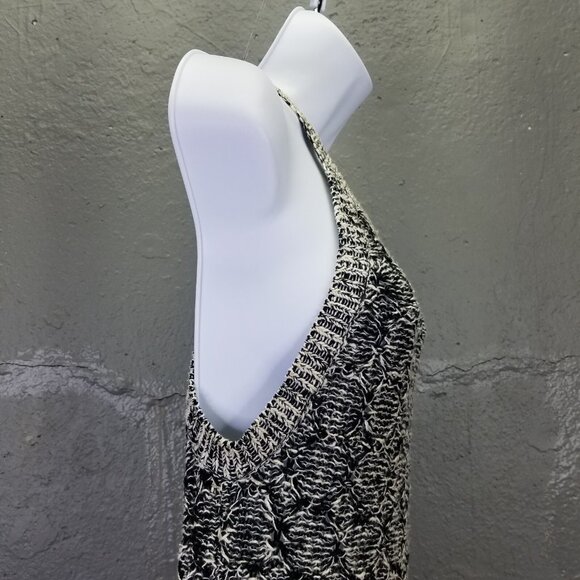 Moth Anthropologie Sweater Tank Womens S Debussy Marled Chunky Knit Black White - Picture 5 of 13